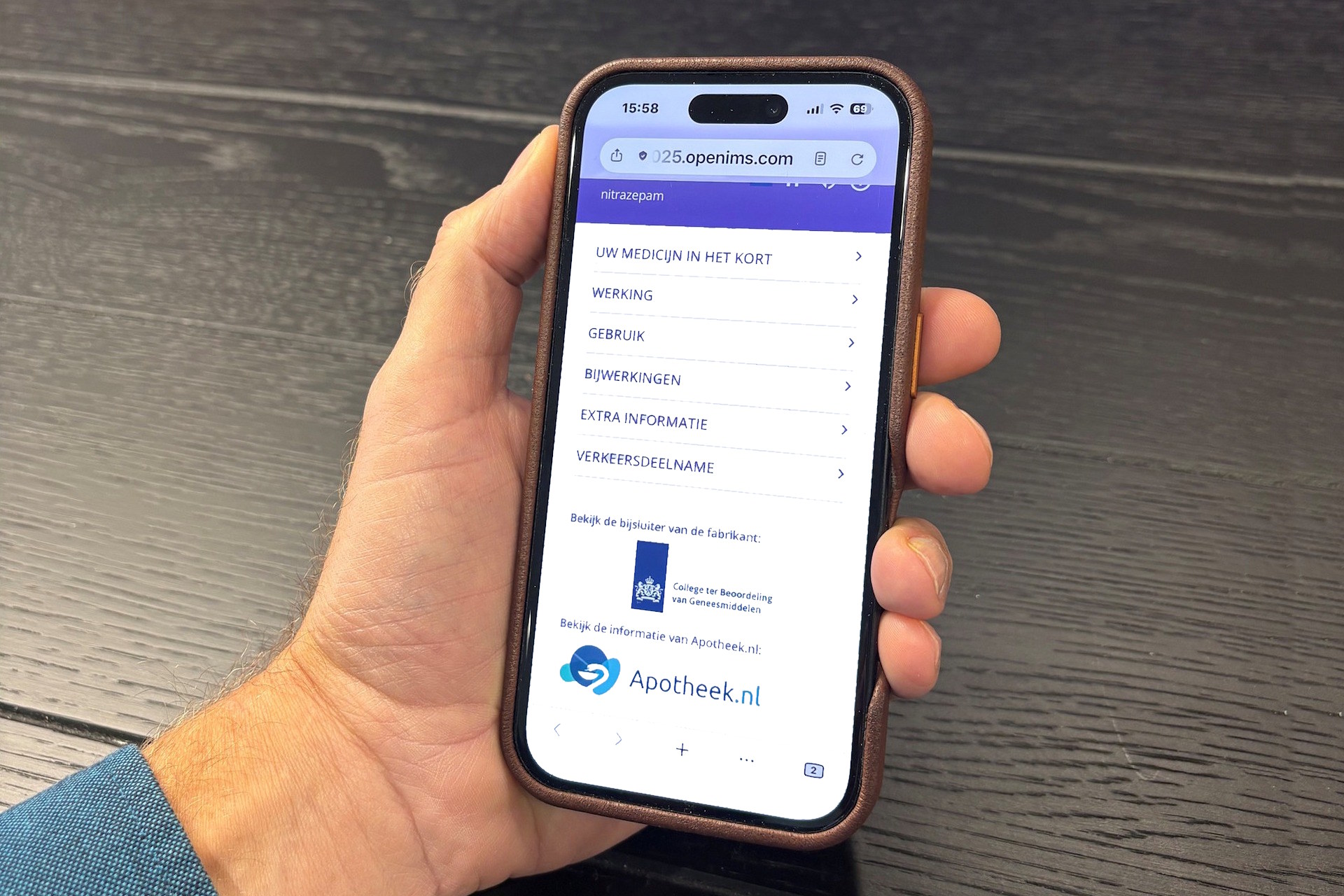 Directe link naar Apotheek.nl in onze digitale patiënteninformatie
